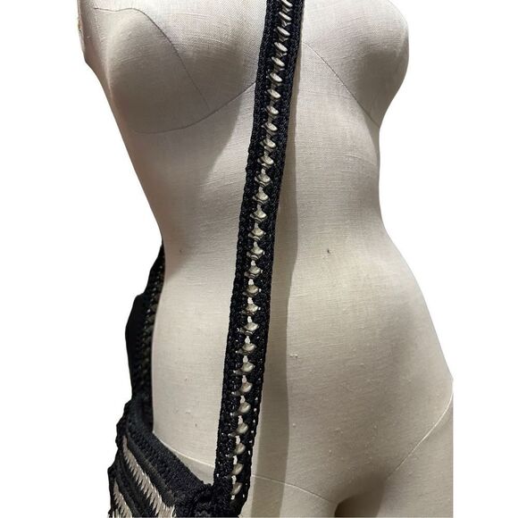 Upcycled Hand made bottle soda pop top tab purse bag Black Silver Retro 90s - Picture 6 of 10